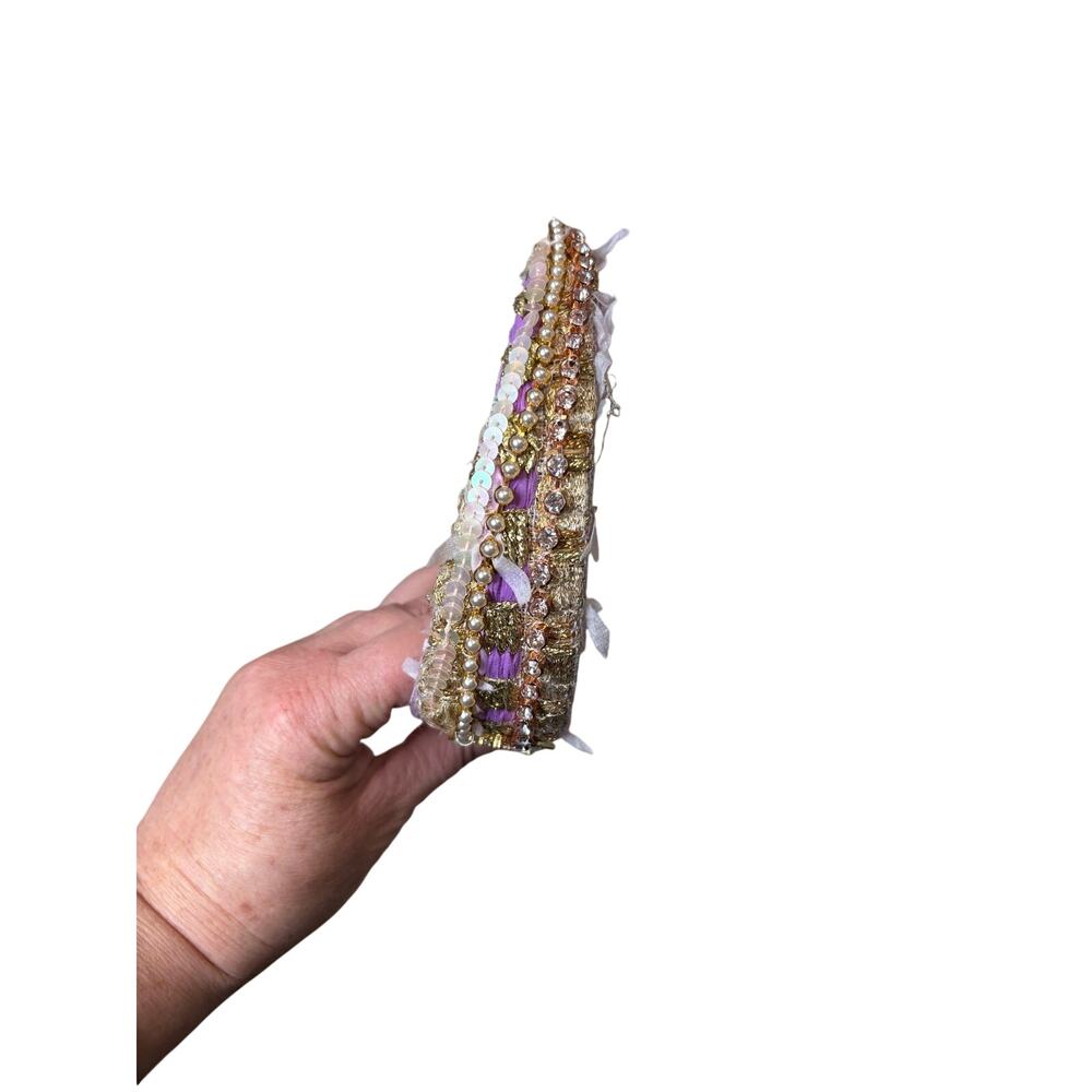 Minime Paris, Handmade Tweed Headband, 3 Rows, Light Purple - Picture 7 of 8